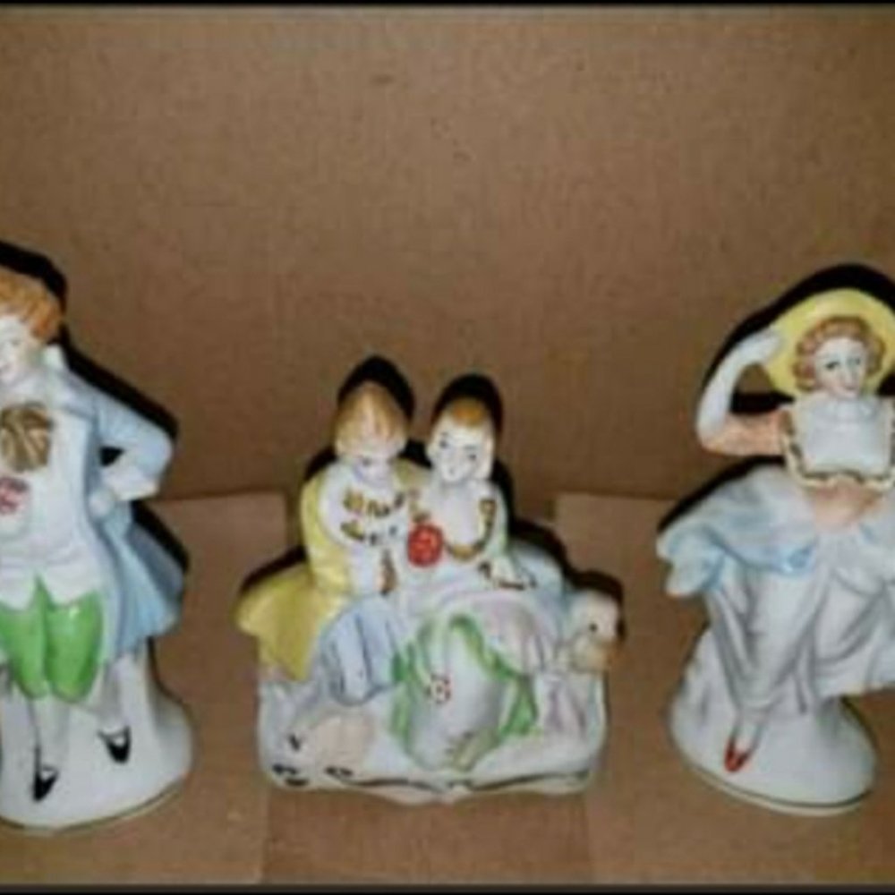 Set of 3 Victorian Bisque Figurines